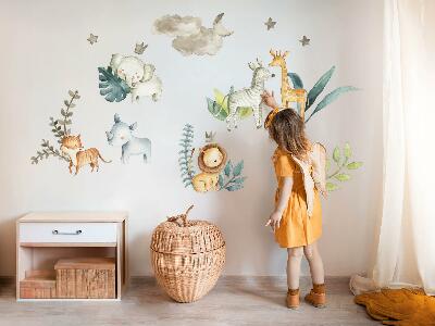 Muur stickers 80x127 Schattige dieren in pastel boho-stijl