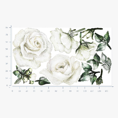 Muur stickers 80x137 Bloemmotieven in pastelkleurige aquarellen