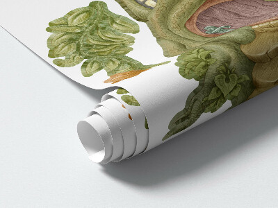 Muur stickers 80x83 Boswezens en een pastelkleurig boomhuis