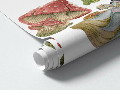 Muur stickers 80x106 Boswezens en pastelkleurige boomhutten