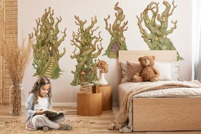 Muur stickers 80x225 Charmante bosboomhutten in pastelstijl