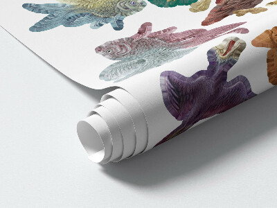 Muur stickers 80x138 Magische dieren in pasteltekeningen