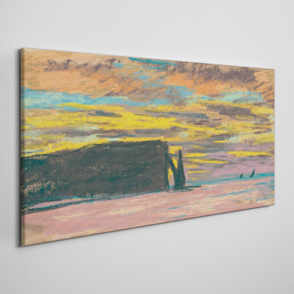 Canvas schilderij Zonsondergang van Claude Monet