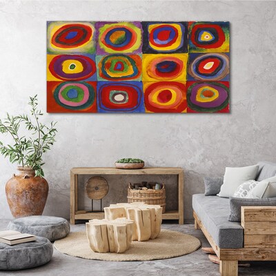 Schilderij op doek Color Studio: Vierkanten met concentrische cirkels Kandinsky