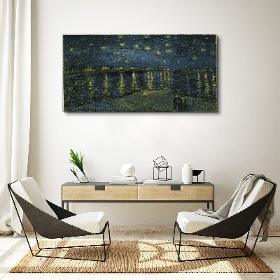 Canvas schilderij Sterren boven de Rhône