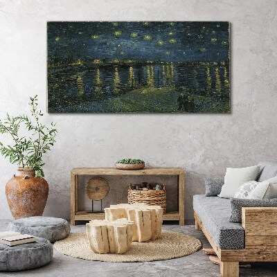 Canvas schilderij Sterren boven de Rhône