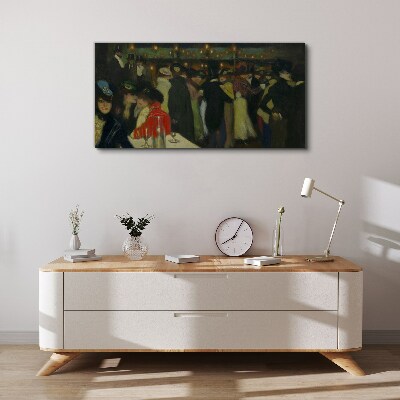 Schilderij op doek Avond in het café