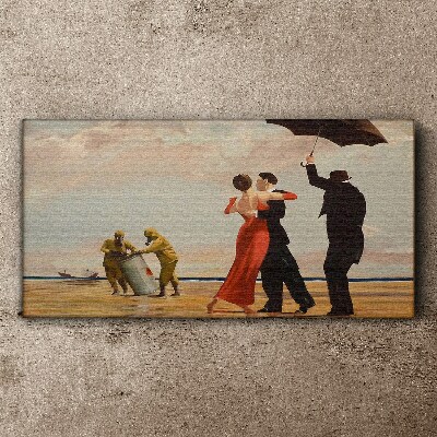 Foto op canvas Romantische wandeling op het strand