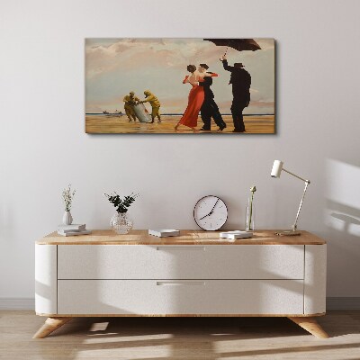 Foto op canvas Romantische wandeling op het strand