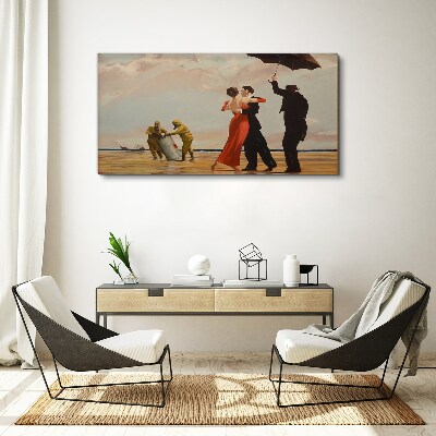 Foto op canvas Romantische wandeling op het strand