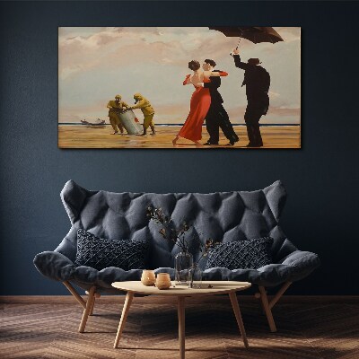 Foto op canvas Romantische wandeling op het strand