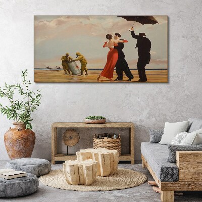 Foto op canvas Romantische wandeling op het strand