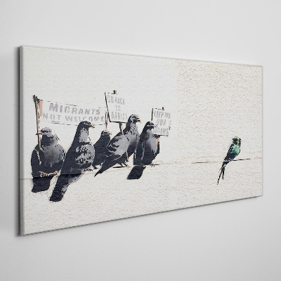 Schilderij op doek Vogels en de migratieboodschap