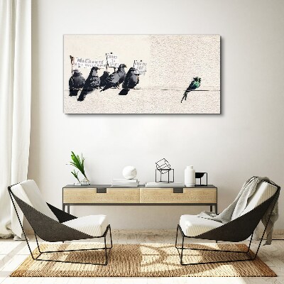 Schilderij op doek Vogels en de migratieboodschap