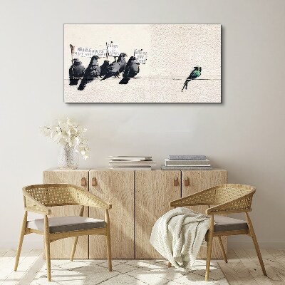 Schilderij op doek Vogels en de migratieboodschap