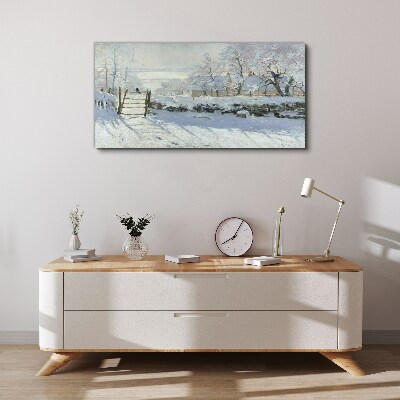 Schilderij op doek Winterlandschap met een poort