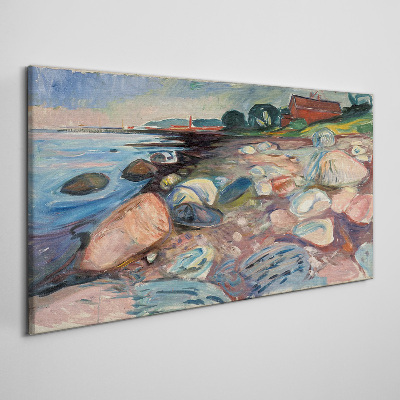 Canvas schilderij Zeegezicht met stenen