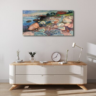 Canvas schilderij Zeegezicht met stenen