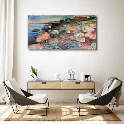 Canvas schilderij Zeegezicht met stenen