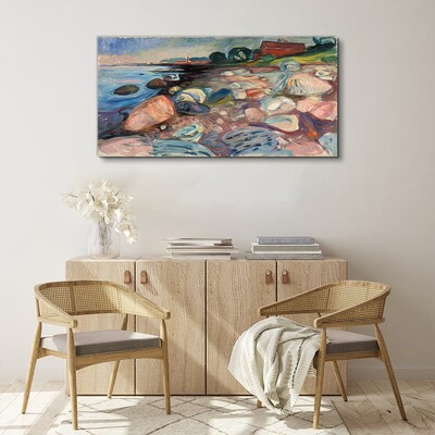 Canvas schilderij Zeegezicht met stenen