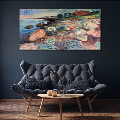 Canvas schilderij Zeegezicht met stenen