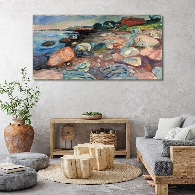 Canvas schilderij Zeegezicht met stenen