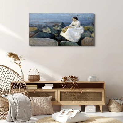 Schilderij op doek Reflecties op de kust