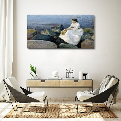 Schilderij op doek Reflecties op de kust