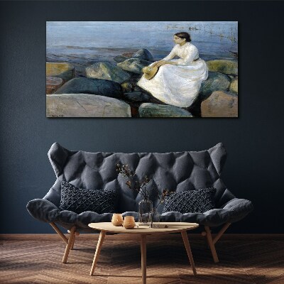 Schilderij op doek Reflecties op de kust