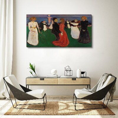 Foto op canvas Dansende figuren op een groene achtergrond