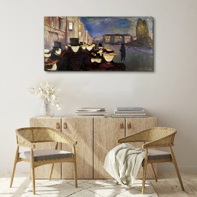 Foto op canvas Avondwandeling in de stad