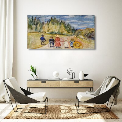 Canvas schilderij Een wandeling tussen de bomen