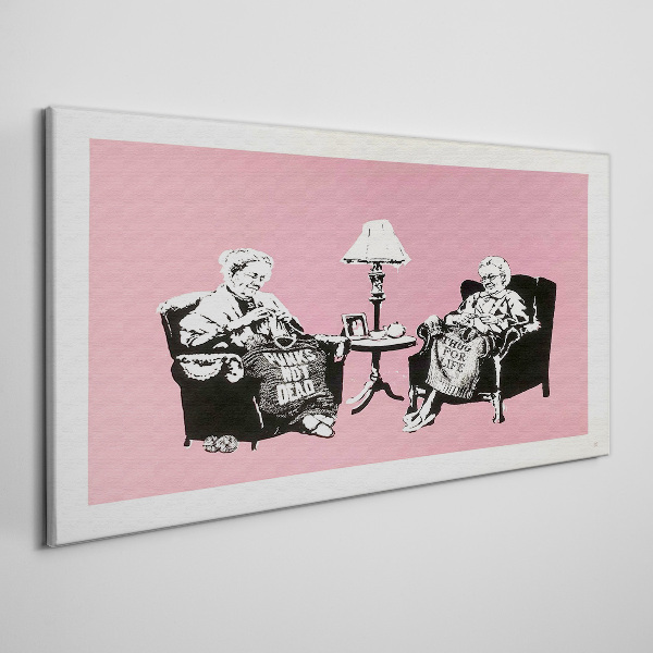 Foto op canvas Oma's in roze