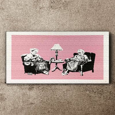 Foto op canvas Oma's in roze