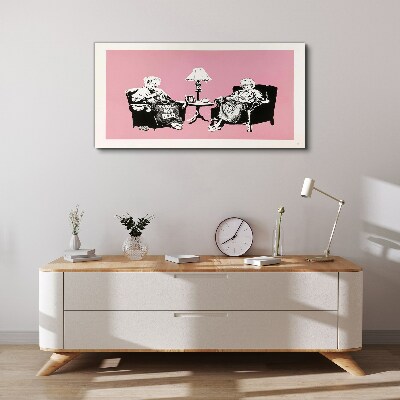 Foto op canvas Oma's in roze