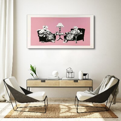 Foto op canvas Oma's in roze