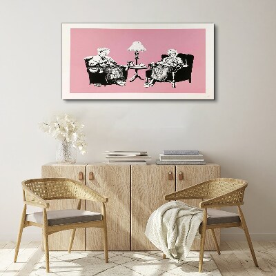 Foto op canvas Oma's in roze