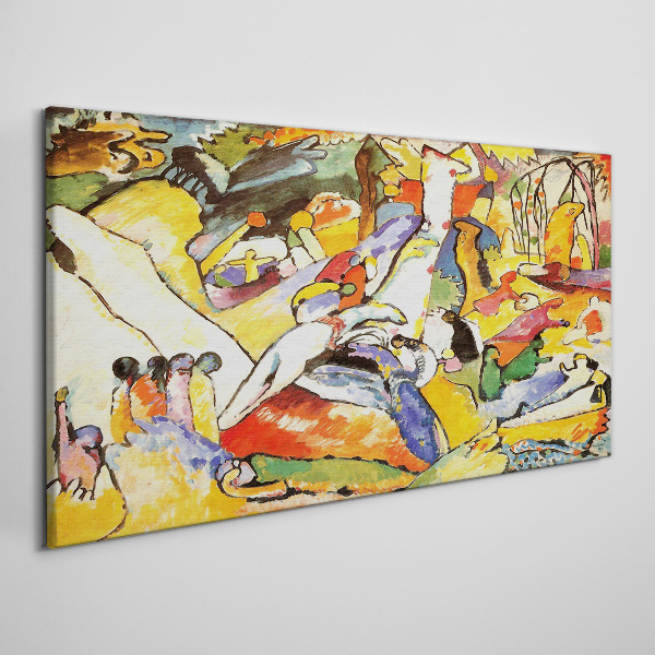 Schilderij op doek De kleurrijke chaos van het leven