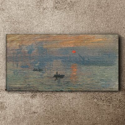 Schilderij op doek Zonsondergang boven de haven