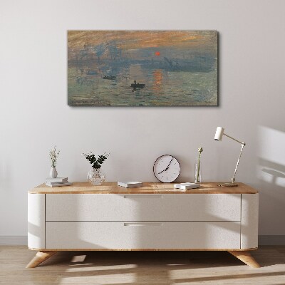 Schilderij op doek Zonsondergang boven de haven