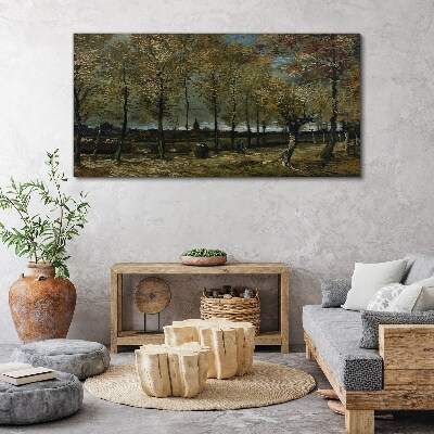 Foto op canvas Een herfstwandeling in het park