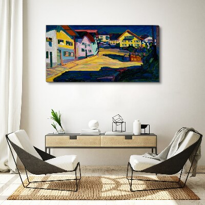 Canvas schilderij Kleurrijk landelijk landschap 's nachts