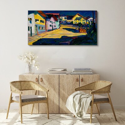 Canvas schilderij Kleurrijk landelijk landschap 's nachts