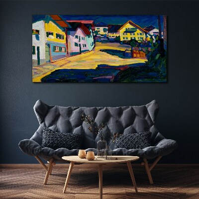 Canvas schilderij Kleurrijk landelijk landschap 's nachts