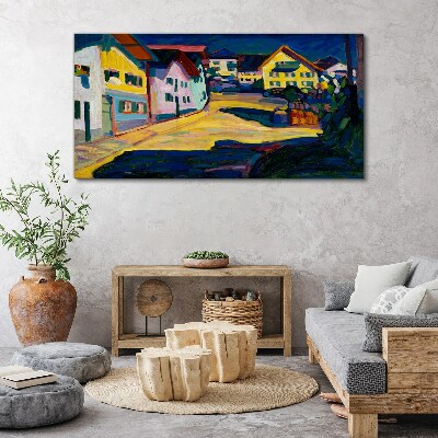 Canvas schilderij Kleurrijk landelijk landschap 's nachts