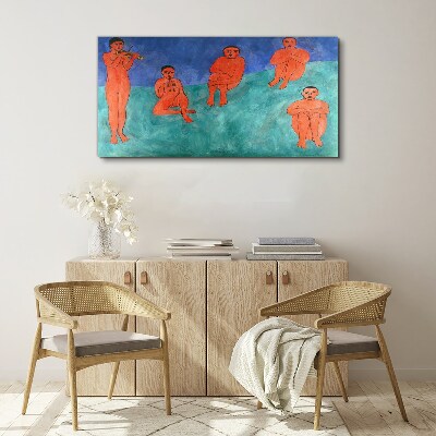 Schilderij op doek Een muzikale ontmoeting in kleur