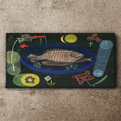 Schilderij op doek Vis in een blauwe kom