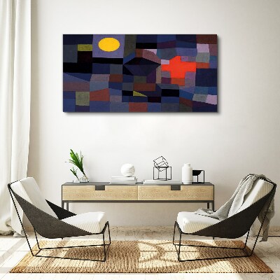 Canvas schilderij Abstracte compositie met de zon