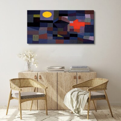 Canvas schilderij Abstracte compositie met de zon