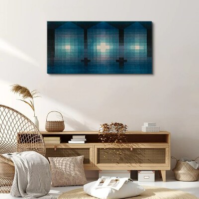 Foto op canvas Driedimensionaal licht in een blauwe tint